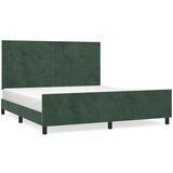  The Living Store Posteljni okvir z vzglavjem temno zelen 180x200 cm žamet - Posteljni Okvir Z Vzglavjem, (21491142) | Shoptok.si