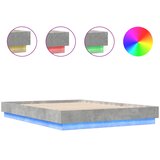  Okvir kreveta s LED svjetlima siva boja betona 150 x 200 cm | shoptok.hr