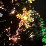 vidaXL Novoletna jelka z LED snežinkami črna 64 cm optična vlakna | Shoptok.si