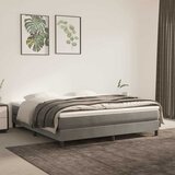  s oprugama i madracem svjetlosivi 160x200 cm baršunasti | shoptok.hr