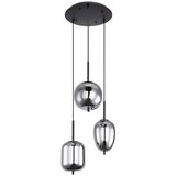  VISEČA SVETILKA BLACKY 3XE14 ČRNA / DIMLJENO STEKLO | Shoptok.si