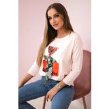 Kesi Blouse with 3D graphics Remarkable powder pink | shoptok.hr