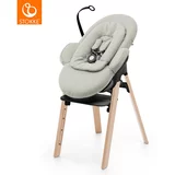 Stokke otroški stolček steps™ natural legs/black seat + gugalni ležalnik steps™ white deep grey