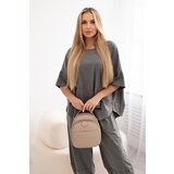 Kesi Włoski Włoski Cotton set blouse + trousers Graphite | shoptok.hr