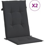  Jastuci za vrtne stolice 2 kom crni 120 x 50 x 3 cm od tkanine | shoptok.hr