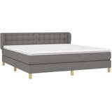  Box spring postelja z vzmetnico temno siva 180x200 cm blago, (20895873) | Shoptok.si