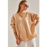 Bianco Lucci Women's V-Neck Knitwear Sweater Cene