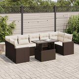  8-dijelni set vrtnih sofa s jastucima smeđi od poliratana | shoptok.hr