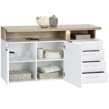 Hom`in komoda, bela, barve hrasta | Shoptok.si