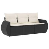  3-dijelna vrtna garnitura od poliratana s jastucima crna | shoptok.hr