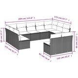 vidaXL Vrtna sedežna garnitura 11-delna z blazinami črn poli ratan | Shoptok.si