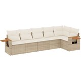  6-dijelni set vrtnih sofa s jastucima bež od poliratana | shoptok.hr