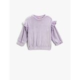 Koton Velvet Ruffled Sweatshirt Long Sleeved Crew Neck Elasticated Cuffs And Waist. | shoptok.hr