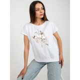 Fashion Hunters RUE PARIS white short sleeve T-shirt with print Cene