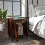  Nočna omarica s kovinskimi nogami dimljeni hrast 40x30x50 cm, (20732389) | Shoptok.si