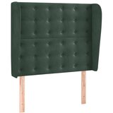 Maison Chic Posteljno vzglavje - Vzglavna omarica - Nočna omarica z ušesi temno zeleno 103x23x118/128 cm žamet, (21707948) | Shoptok.si