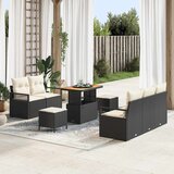  Sjedeća garnitura za vrt 8 kom. Bež poliratan 175 x 62 x 85 cm | shoptok.hr