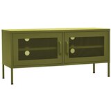 Maison Chic TV omarica - TV enota - Televizijska omarica olivno zelena 105x35x50 cm jeklo, (21700251) Cene