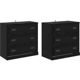vidaXL Stranske omare 2 pcs Črna Orehovina 70 x 35,5 x 67,5 cm, (5000108458) | Shoptok.si