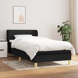 vidaXL Box spring postelja z vzmetnico črna 90x200 cm blago Cene