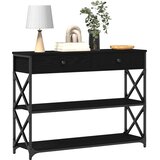 Konzolna stolica s ladicama Crni hrast 100 x 28 x 75 cm | shoptok.hr
