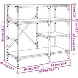  Pekarski stalak siva boja hrasta 90x40x84 cm od drva i metala | shoptok.hr
