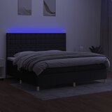  box spring s madracem LED crni 200x200 cm od tkanine | shoptok.hr