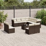  12-dijelni set vrtnih sofa od poliratana s jastucima smeđi | shoptok.hr