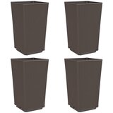 Furnova Vrtna cvetlična korita 4 kosi rjava 32,5x32,5x57 cm PP, (21921011) | Shoptok.si