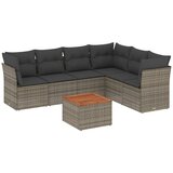  The Living Store Vrtna sedežna garnitura 7-delna z blazinami siv poli ratan - Vrtna Sedežna Garniture, (21460255) | Shoptok.si