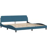 Maison Chic Posteljni okvir - Dvoposteljna postelja - Zakonska postelja z vzglavjem moder 200x200 cm žamet-J6001, (21760936) | Shoptok.si