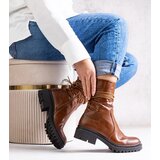 Gemre Brown eco-leather ankle boots Sahera | ePonuda.com