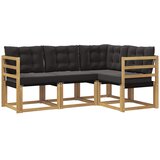 vidaXL Zunanja garnitura za sedenje z blazino 4 pcs Bela in črna, (5000282312) | Shoptok.si