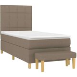  Box spring postelja z vzmetnico taupe 100x200 cm blago | Shoptok.si