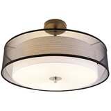 QAZQA Moderna stropna svetilka črno-bela 50 cm 3-svetloba - Drum Duo Cene