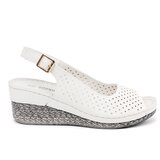 GOODIN White openwork wedge sandals | Shoptok.si