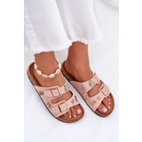 Boto Women's sandals on cork sole with buckles and embellishments light pink Efadelis | ePonuda.com