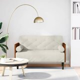  Dvosjed s jastucima za podupiranje, krem, 110 cm, baršun | shoptok.hr