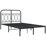  The Living Store Kovinski posteljni okvir z vzglavjem črn 120x200 cm - Posteljni Okvir, (21523805) | Shoptok.si