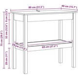  Konzolna stolica Vosak Smeđa 80 x 40 x 75 cm Masivna borovina - Vosak smeđa 80 cm | shoptok.hr