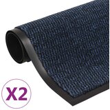  Otirači za prašinu 2 kom pravokutni čupavi 80 x 120 cm plavi | shoptok.hr