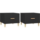 Furnova Klubske mizice 2 kosa črne 50x50x40 cm inženirski les, (21913873) | Shoptok.si