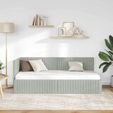  Kutni okvir kreveta Svijetlo siva 90 cm x 190 cm Baršun | shoptok.hr