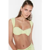Trendyol Mint Textured Bikini Top