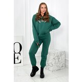 Kesi Cotton set with embroidered Paradise green inscription Cene