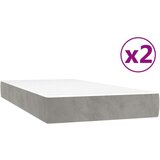  Box spring postelja z vzmetnico svetlo siva 200x200 cm žamet, (20726319) | Shoptok.si