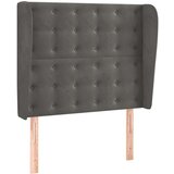  Vzglavje z ušesi temno sivo 93x23x118/128 cm žamet, (20792939) | Shoptok.si