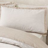 Catherine Lansfield Bela/bež podaljšana posteljnina za zakonsko posteljo 230x220 cm Oxford Pinstripe – | Shoptok.si