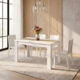 MID.YOU JEDILNA MIZA, bela, medeni hrast | Shoptok.si