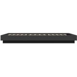 vidaXL Posteljni okvir z LED lučkami črn 90x200 cm inženirski les | Shoptok.si